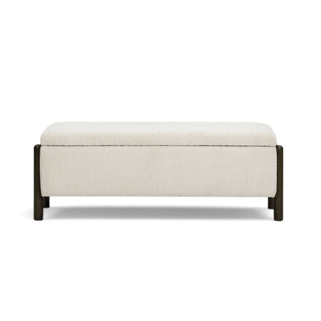 Abby 52" Nubby Fabric Storage Bench - View 3