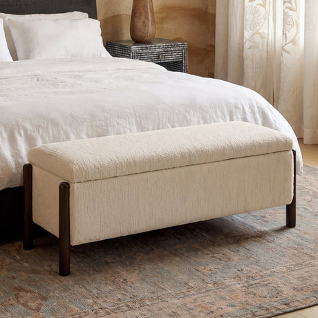 Abby 52" Nubby Fabric Storage Bench - View 1