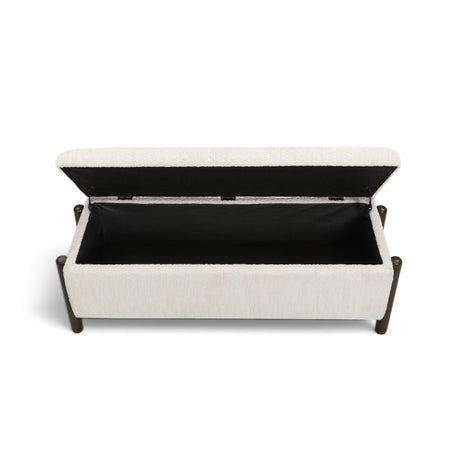 Abby 52" Nubby Fabric Storage Bench - View 7