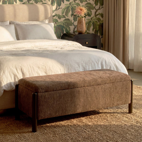 Abby 52" Nubby Fabric Storage Bench - View 10