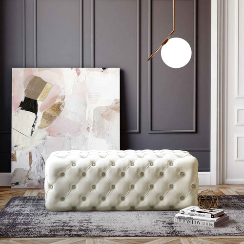 Kaylee 49" Velvet Ottoman