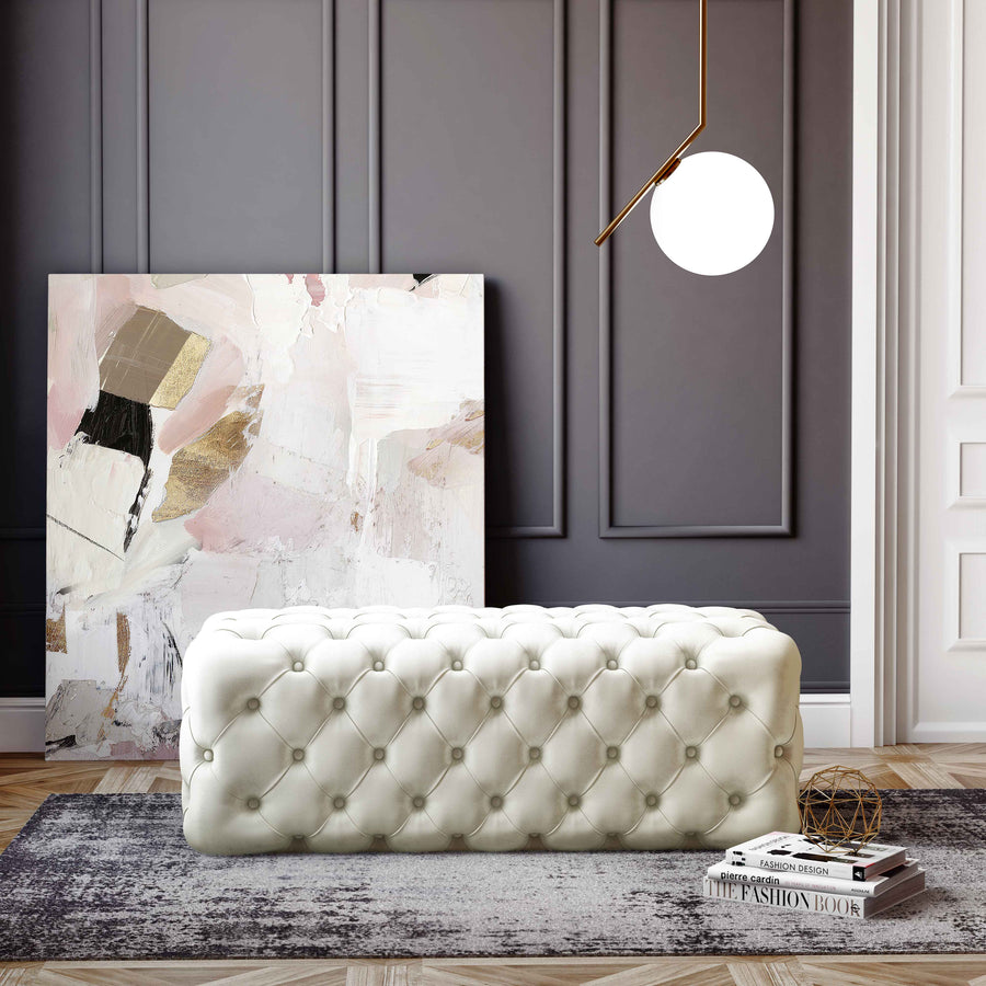 Kaylee 49" Velvet Ottoman