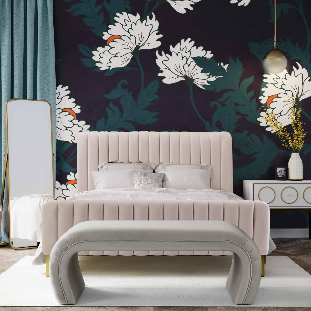 Kenya 48" Velvet Bench