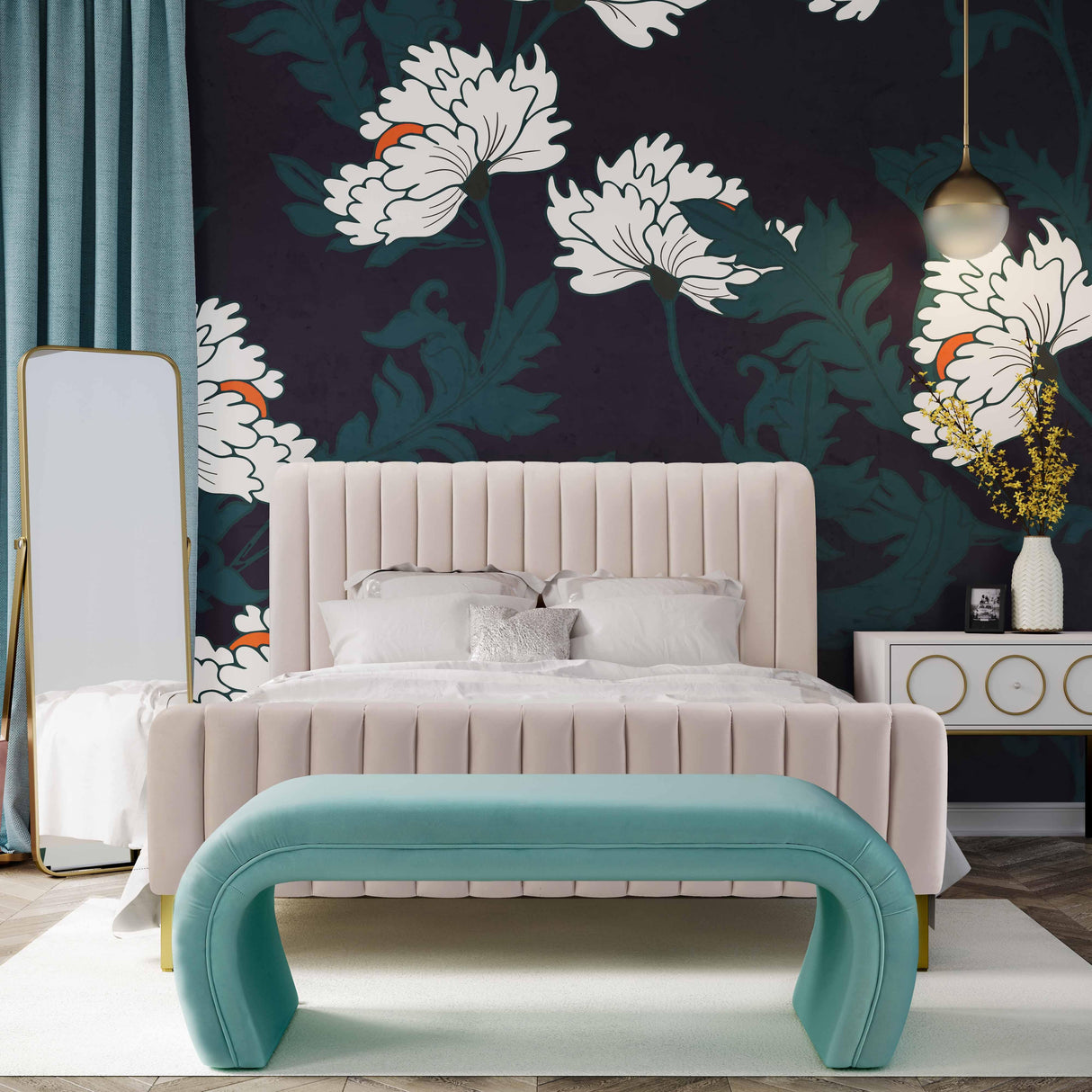 Kenya 48" Velvet Bench