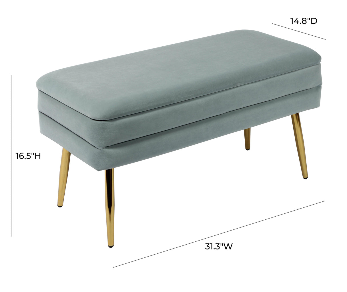 Ziva 31" Velvet Storage Bench