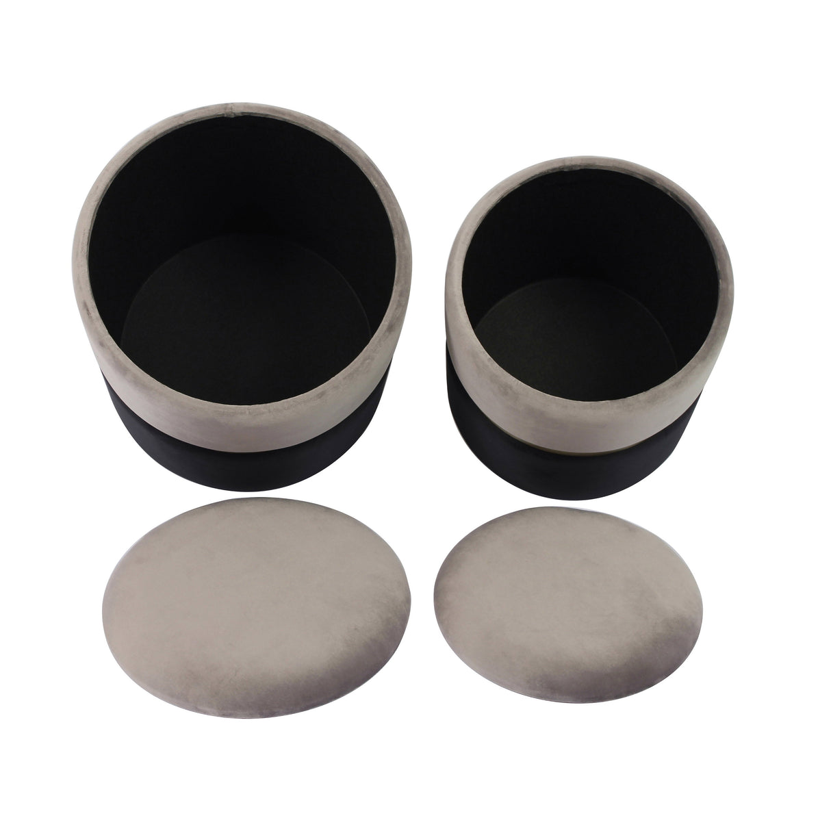 Gigi Grey Storage Ottomans - Set of 2