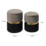 Gigi Grey Storage Ottomans - Set of 2
