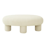 Discus 46" Cream Boucle Oval Ottoman