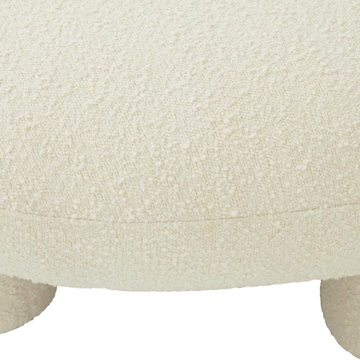 Discus 46" Cream Boucle Oval Ottoman