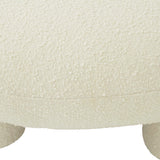 Discus 46" Cream Boucle Oval Ottoman