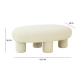 Discus 46" Cream Boucle Oval Ottoman