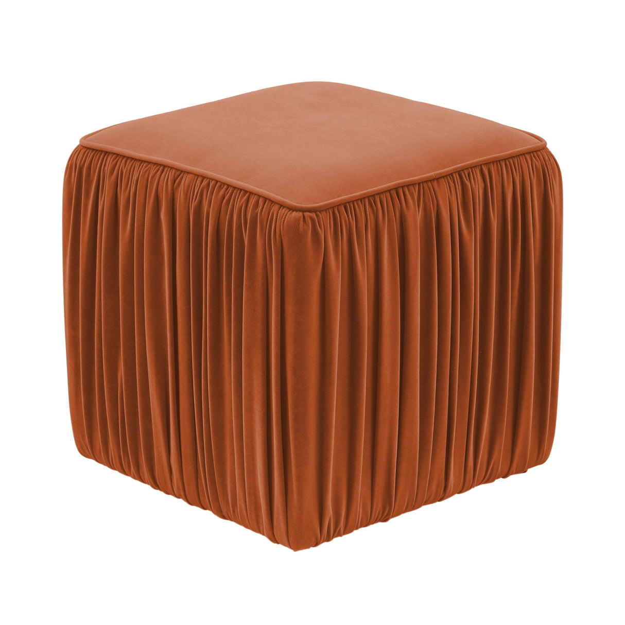 Morgan Pleated Velvet Ottoman