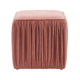 Morgan Pleated Velvet Ottoman