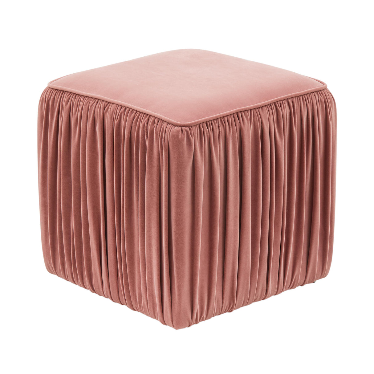 Morgan Pleated Velvet Ottoman