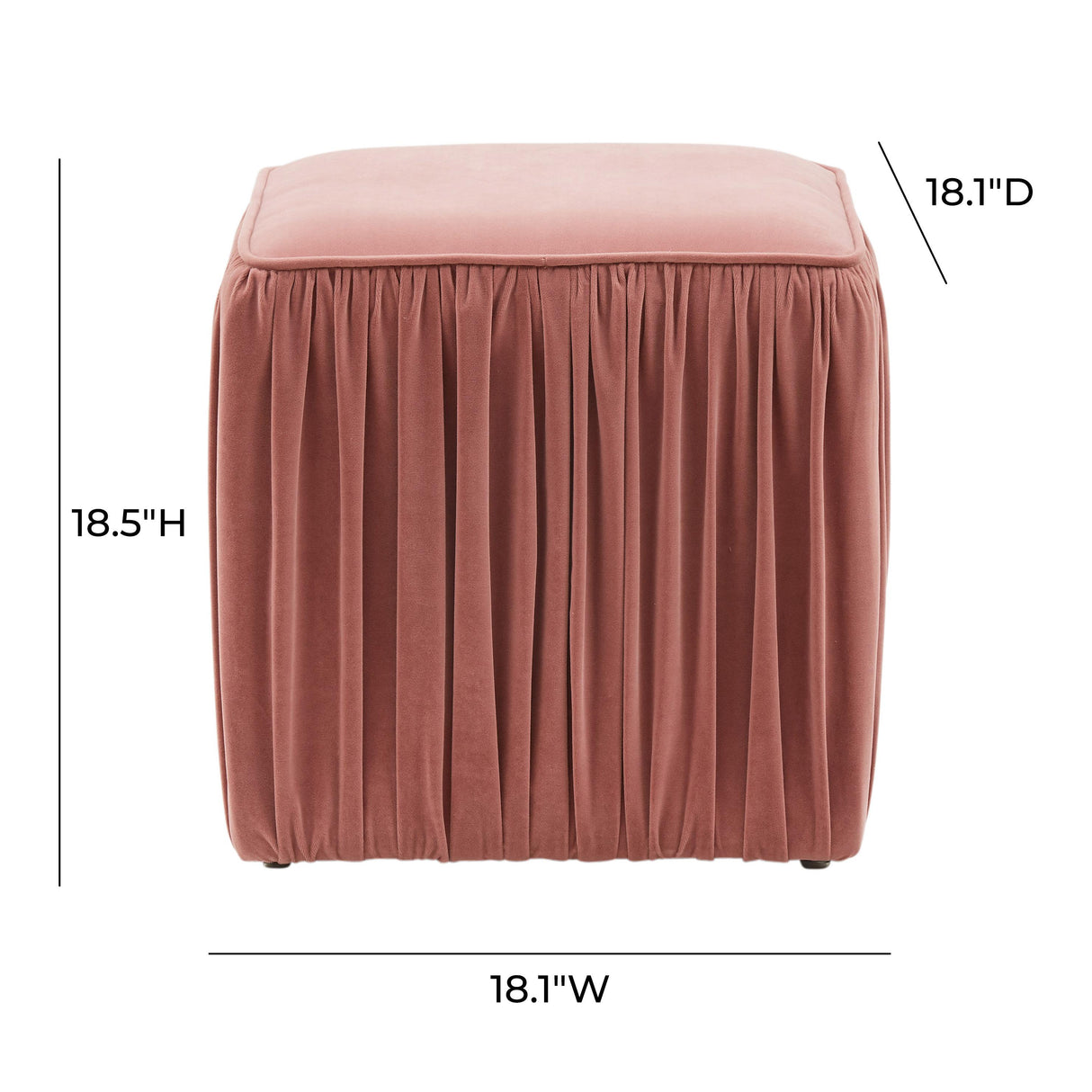 Morgan Pleated Velvet Ottoman