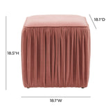 Morgan Pleated Velvet Ottoman