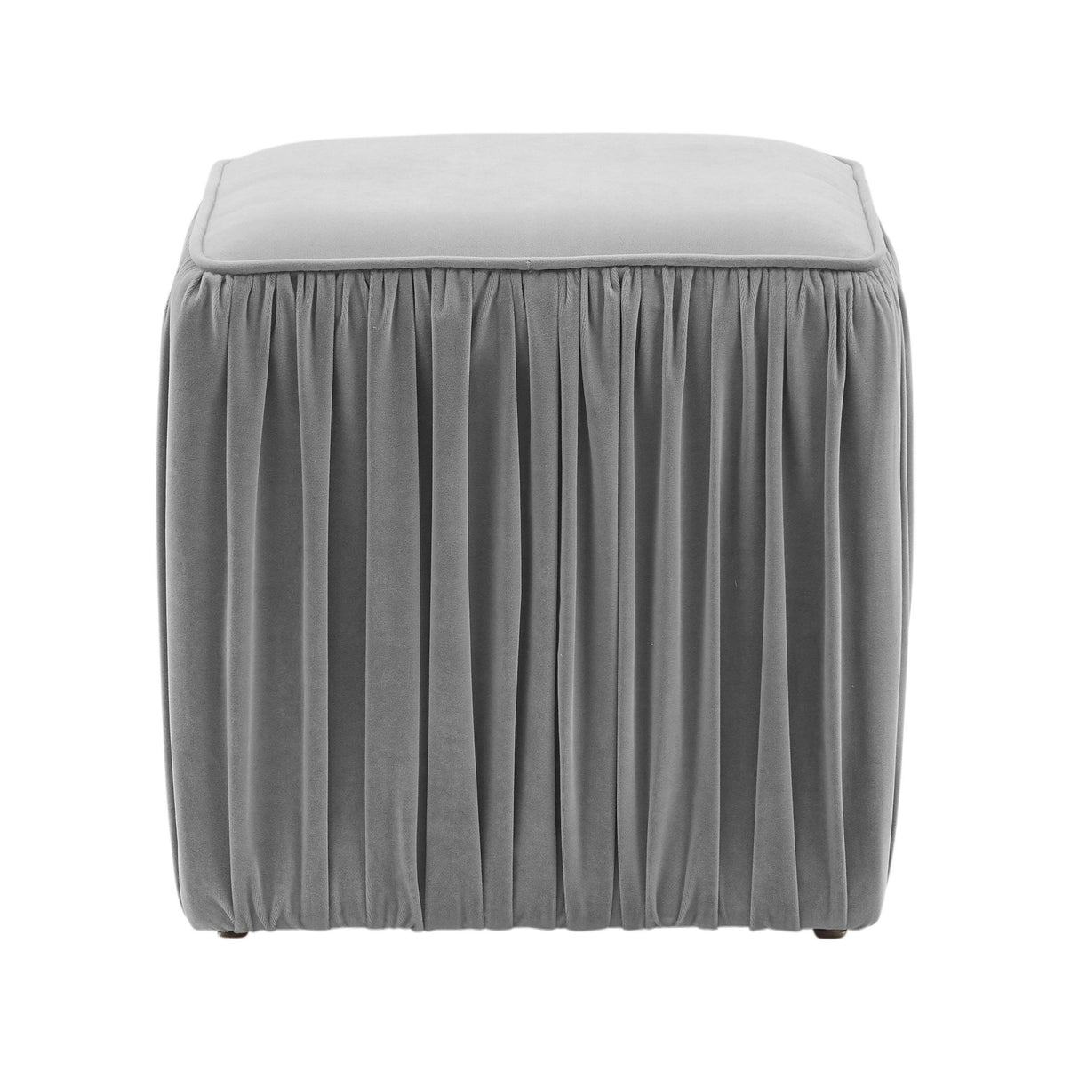 Morgan Pleated Velvet Ottoman