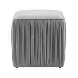 Morgan Pleated Velvet Ottoman