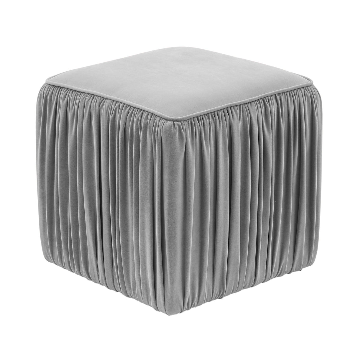 Morgan Pleated Velvet Ottoman