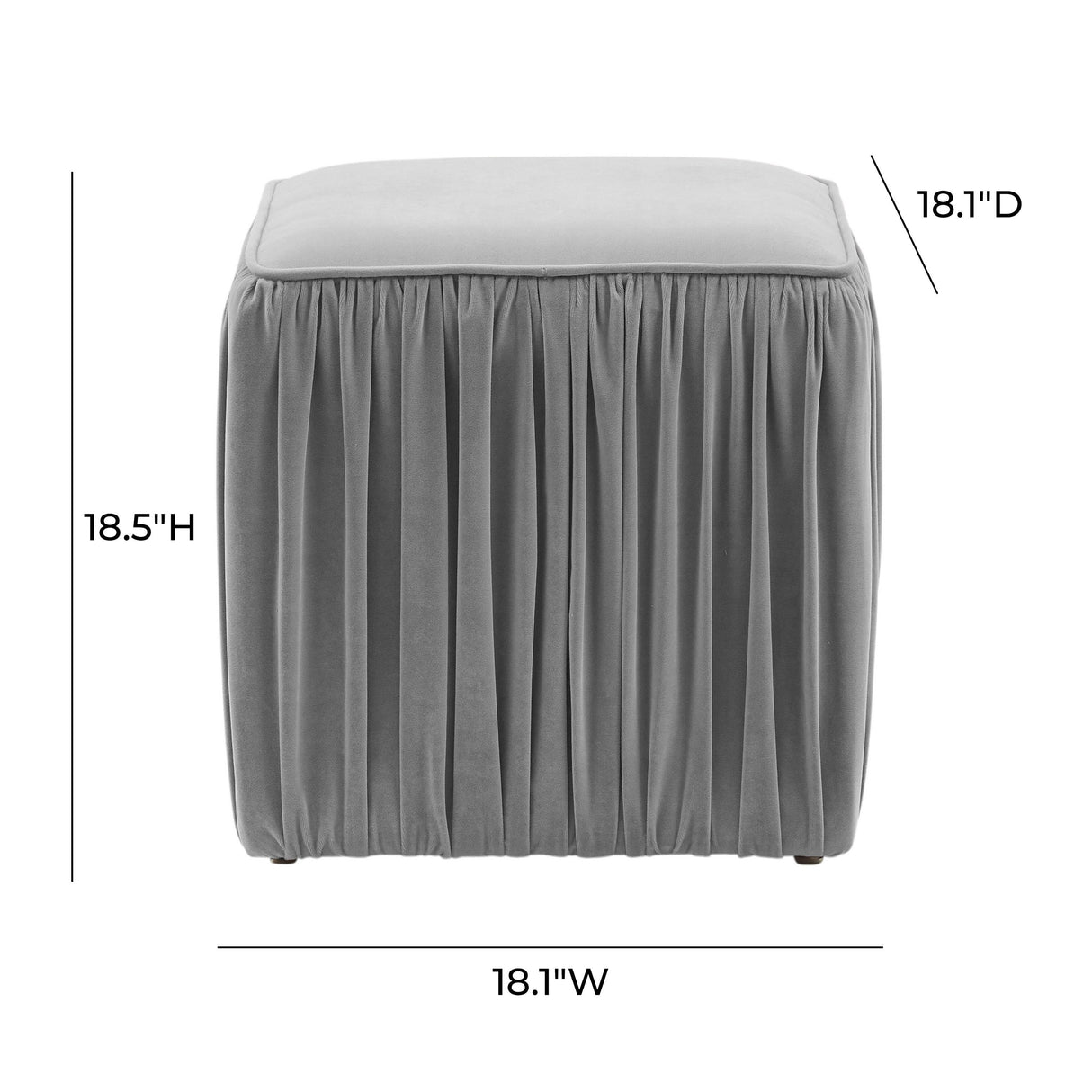 Morgan Pleated Velvet Ottoman