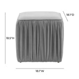 Morgan Pleated Velvet Ottoman