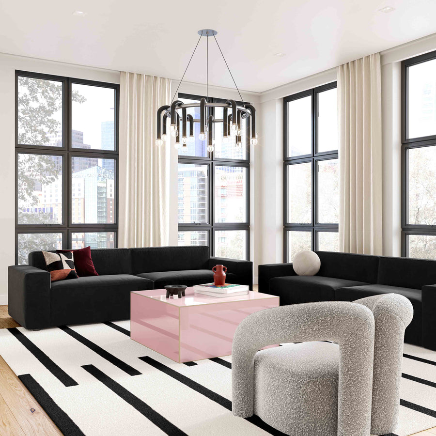 Havana 35" Glass Square Coffee Table