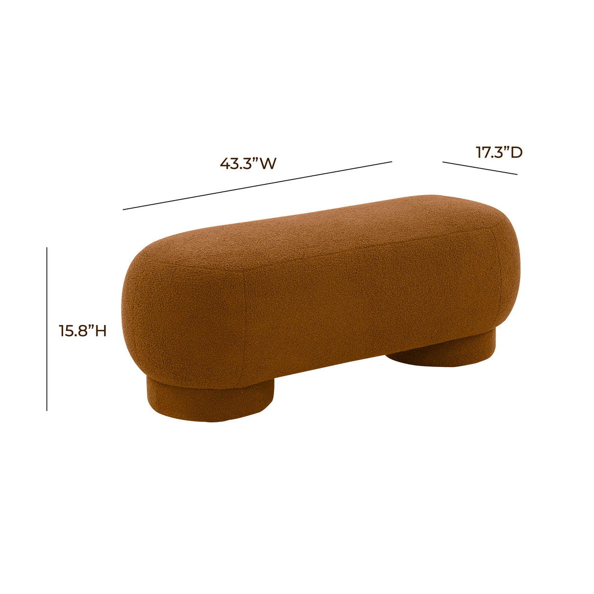 Mara 43" Vegan Shearling Ottoman