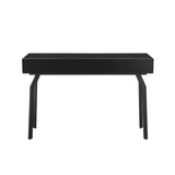 Santana 47" Black Glass 3-Drawer Desk Console Table