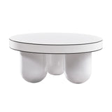 Jasper 33" White Glossy Round Coffee Table