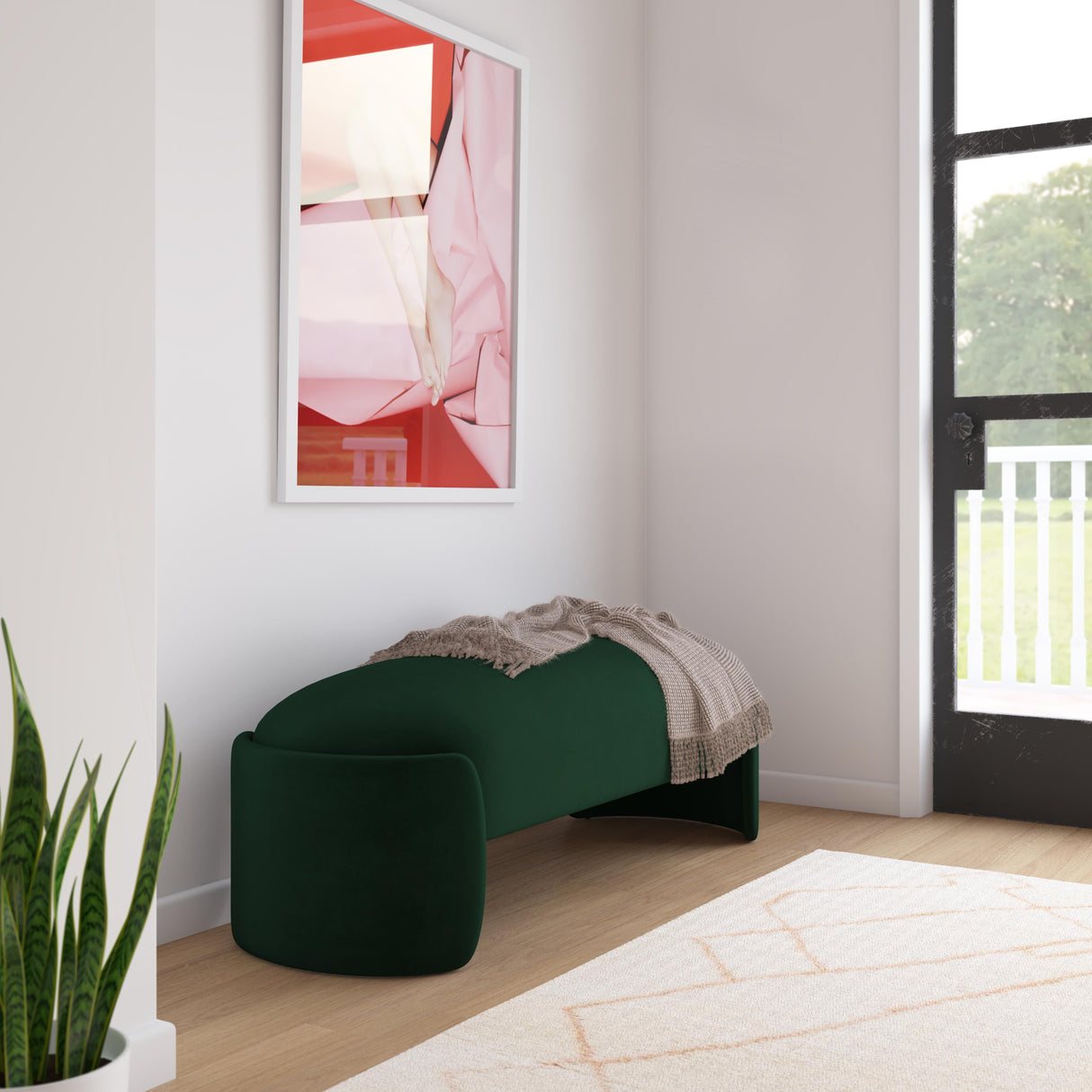 Toledo 52.5" Velvet Bench