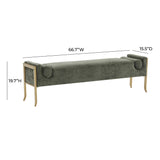 Ines 67" Textured Velvet Bench