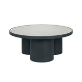 Nautilus 36" Antique Silver Mirrored Round Coffee Table