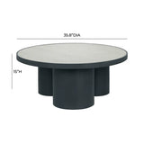 Nautilus 36" Antique Silver Mirrored Round Coffee Table