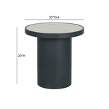 Nautilus Antique Silver Mirrored Round Side Table