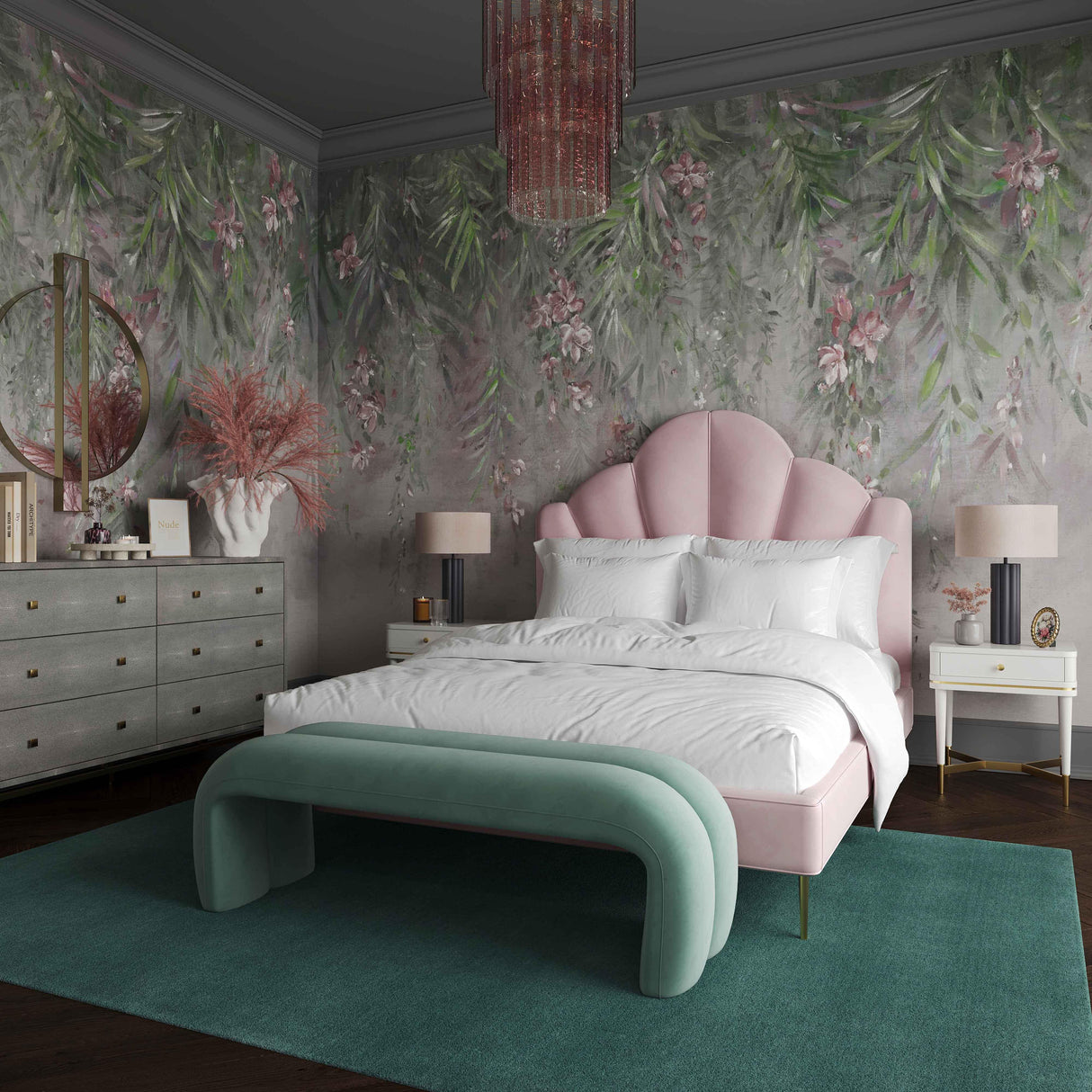 Leigh 56" Velvet Channeled Bench