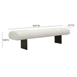 Karol 59.5" Cream Performance Vegan Leather Bench