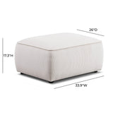 Travie Performance Corduroy Velvet Ottoman - View 4