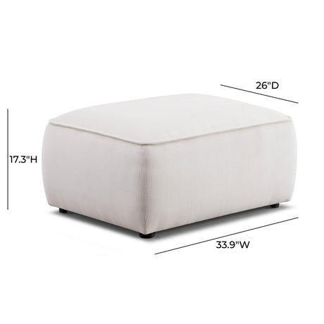 Travie Performance Corduroy Velvet Ottoman - View 4