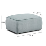 Travie Performance Corduroy Velvet Ottoman - View 9