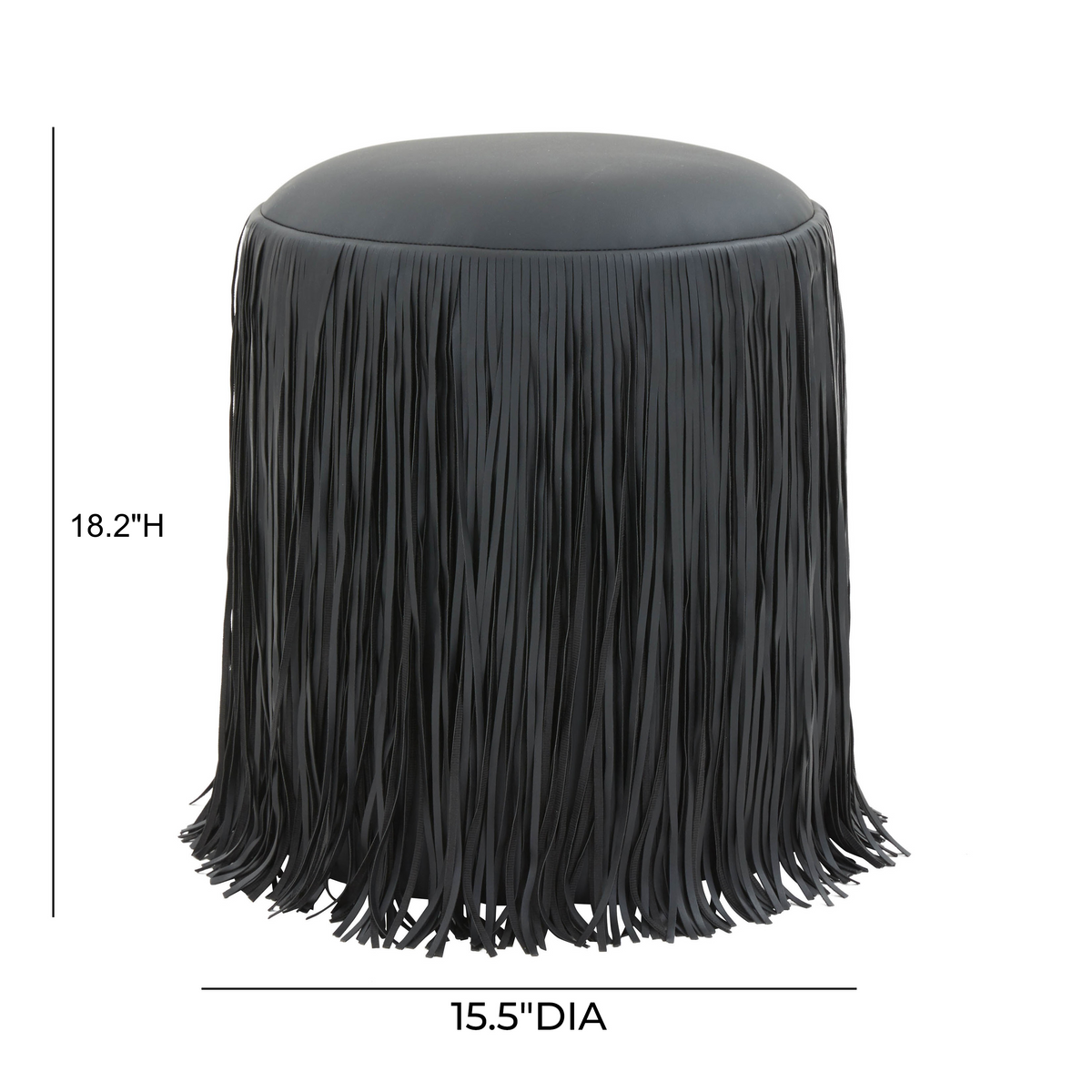 Shag Me Performance Vegan Leather Ottoman - View 24