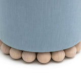 Dex Cream Upcycled Fabric Ottoman