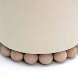Dex Cream Upcycled Fabric Ottoman