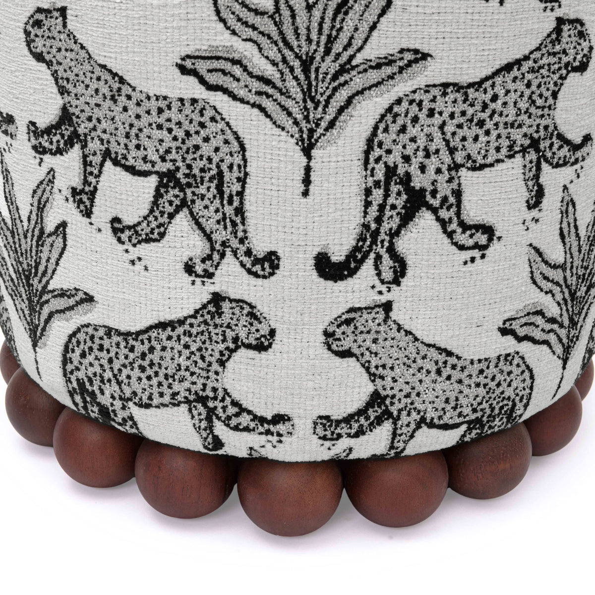 Dex plush round ottoman full silhouette profile