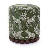 Dex Cream Leopard Jacquard Ottoman