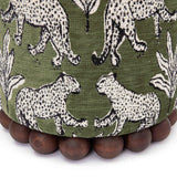Dex Cream Leopard Jacquard Ottoman