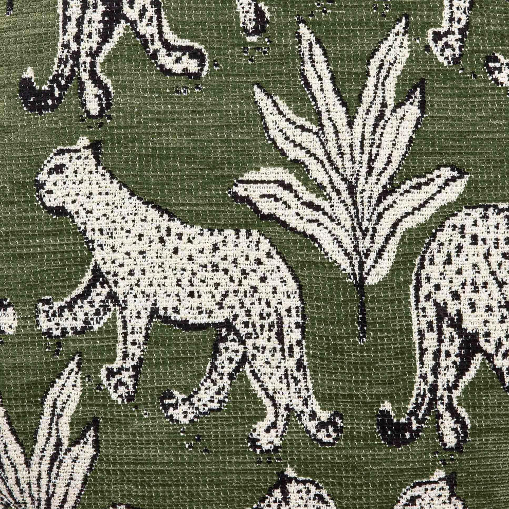Dex Cream Leopard Jacquard Ottoman