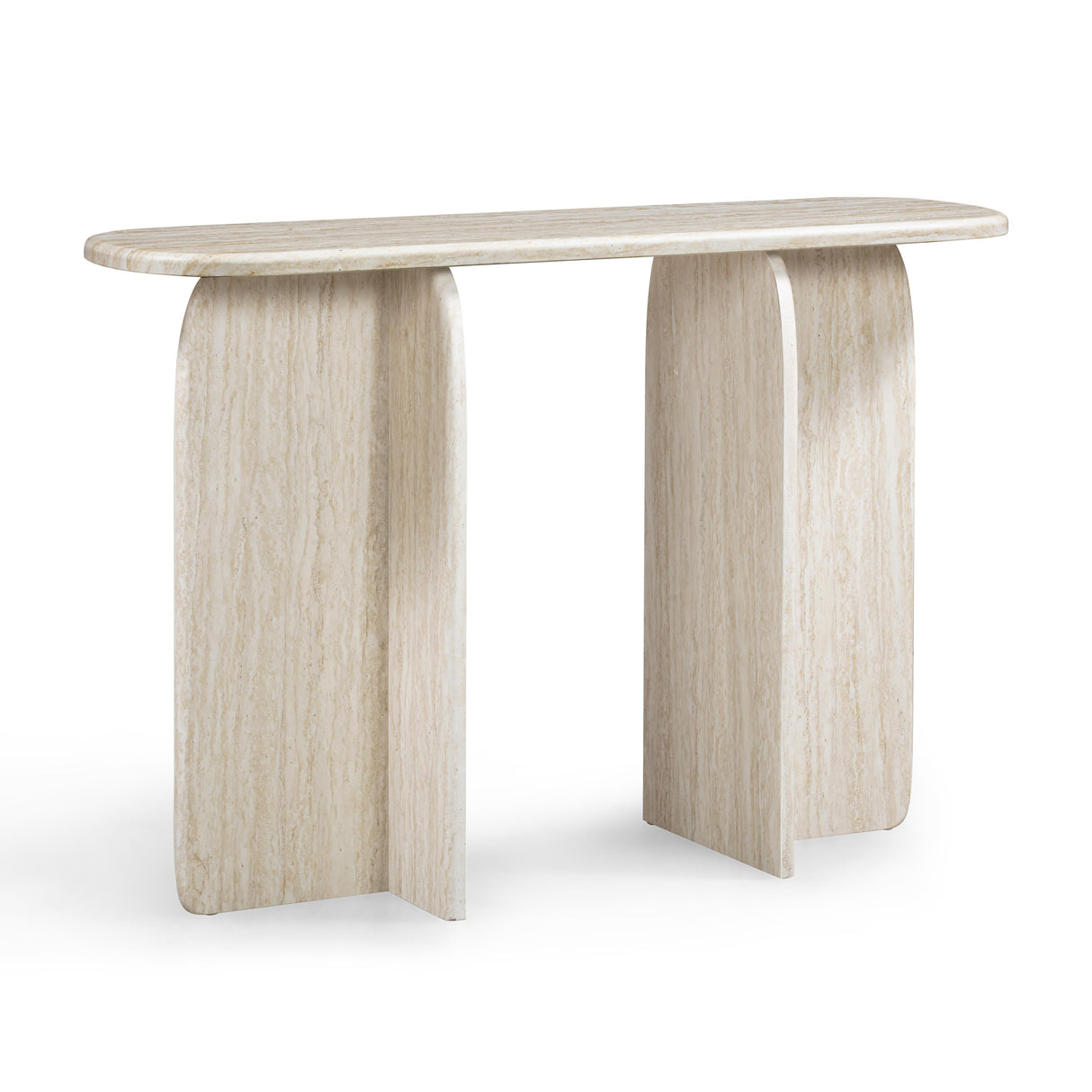 Clementine 48" Faux Travertine Console Table