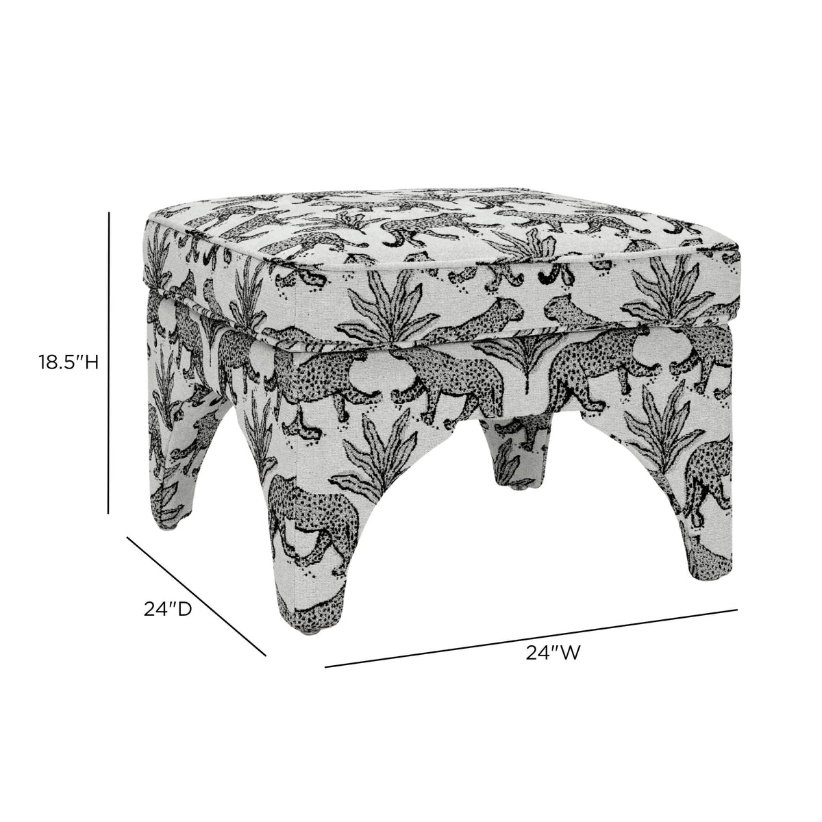 Raji Leopard Performance Jacquard Ottoman - View 12