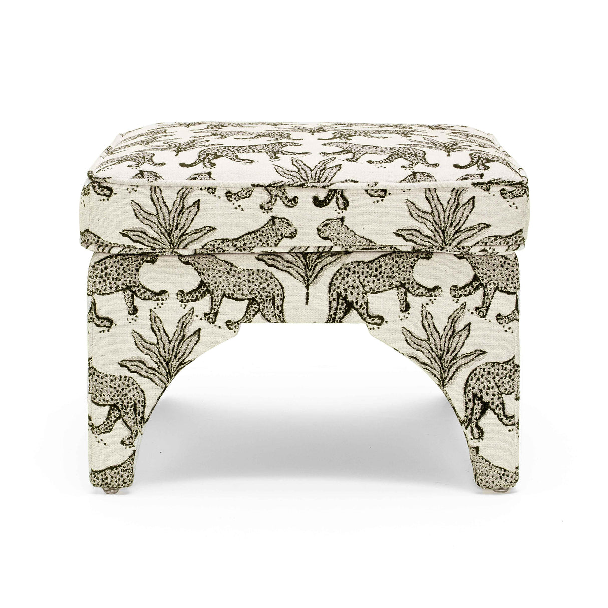 Raji Leopard Jacquard Ottoman
