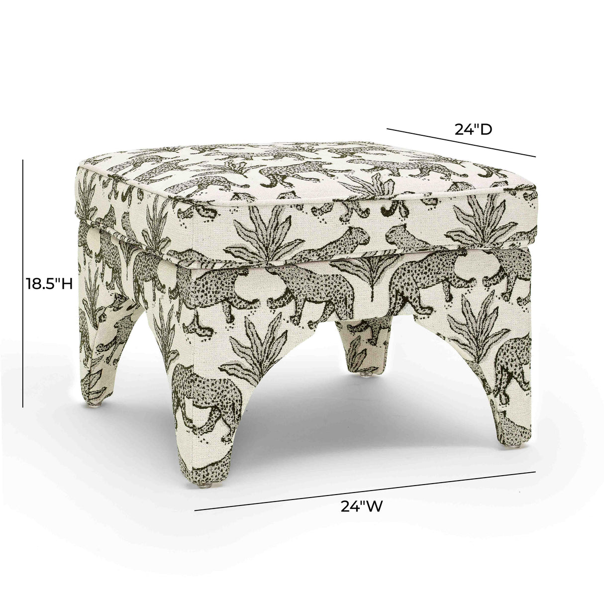 Raji Leopard Jacquard Ottoman
